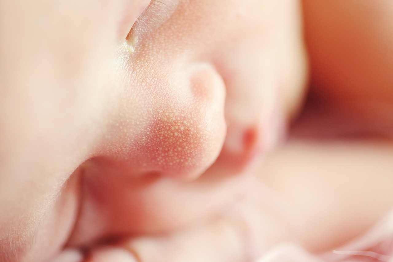 Close-up of infant sleeping