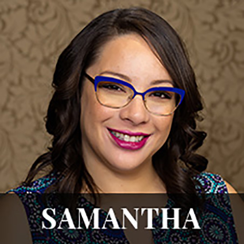 Samantha, a staff member at Perimeter West eye doctor in Dublin Ohio.